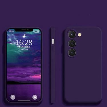 Imagem de Capa quadrada de silicone líquido para samsung galaxy, s23, s22 ultra plus, s23plus, s23ultra, capa traseira macia, violeta, para samsung s22ultra