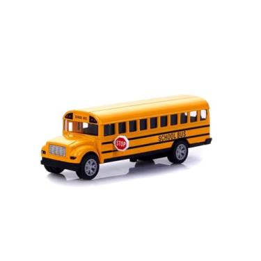 Imagem de Power Toys TECH - Miniatura Ônibus Escolar : Carrinho de Ferro com Portas que Abrem e Pneus de Borracha