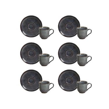 Imagem de Conjunto de Xícaras de Café com Pires Porto Brasil Bio Titanium 6 peças - 120 ml