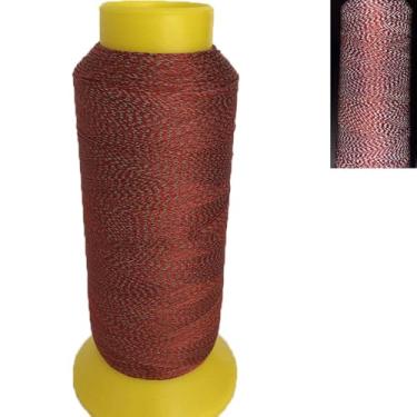 Imagem de Linha de bordado refletiva, linha de máquina de bordar de 9 cores, 1300 m (1421 anos), linha de bordado de poliéster para bordado, acolchoado e costura (vermelho 1300 m/1421 anos)