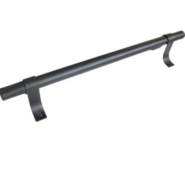 Imagem de Maçaneta de porta de celeiro simples, porta deslizante rústica, maçaneta de puxar, aço carbono preto, portão de madeira resistente, hardware vintage, estilo A 320 mm