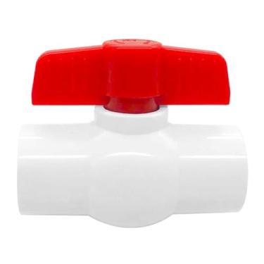 Imagem de YSIL 1 peça de válvula de esfera de PVC de 3,5 cm, soquete de válvula esférica de fechamento deslizante com alça em T de fácil giro para irrigação de irrigação e linhas de água de encanamento,