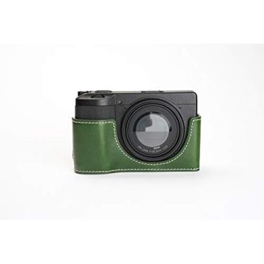 Imagem de Capa para câmera GR III, capa BolinUS feita à mão de couro legítimo para meia câmera Ricoh GR III GR3 versão abertura inferior + alça de mão (verde)