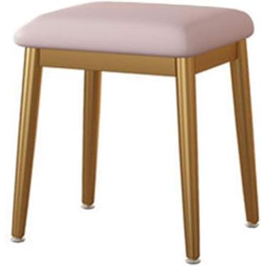 Imagem de Penteadeira de luxo com luz, banco simples para maquiagem doméstica, penteadeira, rosa, 32x38x42cm