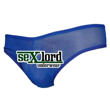 Imagem de Cueca Cintura Fina Azul Transparente Sexlord Underwear