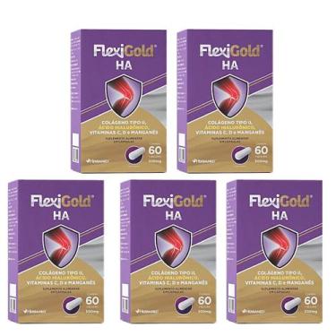 Imagem de Kit 5 Flexigold Ha Colágeno Tipo 2, Ácido Hialurônico E Vitaminas. - H