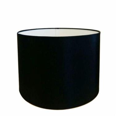 Imagem de Cúpula em tecido cilíndrica abajur luminária cp-4099 40x25cm preto - V