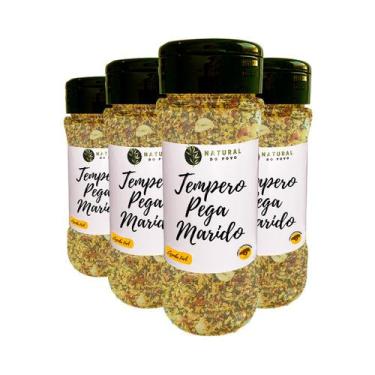Imagem de Tempero Importado Premium Pega Marido 100% Natural Kit 4 Pote com Dosa