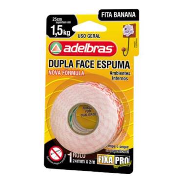 Imagem de Fita Dupla Face De Espuma Fixa Forte 24mm X 2 Metros - ADELBRAS