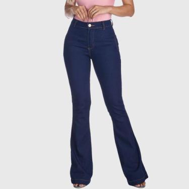 Imagem de Calça Jeans HNO Jeans Flare Classic com Elastano Azul Escuro, 40