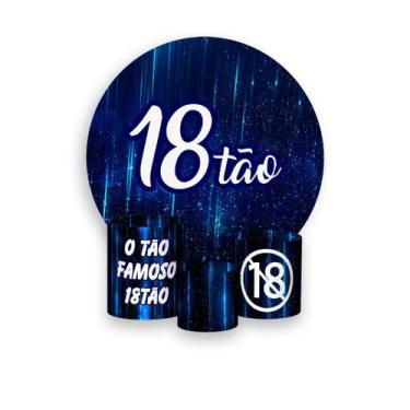 Imagem de Painel De Festa Redondo 1,50x1,50 + Trio De Capas Cilindro - 18 Anos 1