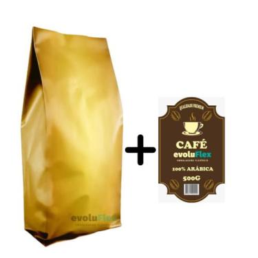 Imagem de Embalagem 11x29 +etiqueta Personalizada Café 500g 1000ud - Evoluflex E