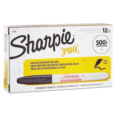 Imagem de Sharpie 13601 Marcador permanente industrial ponta fina dúzia preta