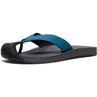 Imagem de KEEN Chinelo masculino híbrido Barbados com proteção para os dedos, Legion Blue/Antique Moss, 39
