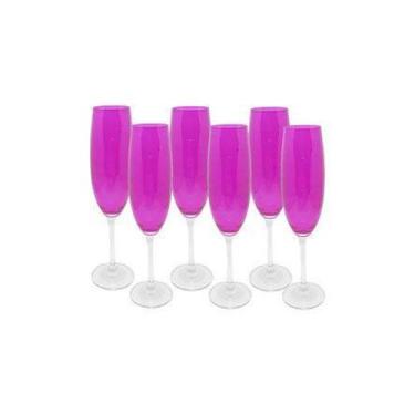 Imagem de Jogo De Taças Gastro Para Champanhe Lilás 220 Ml 06 Peças - Etilux