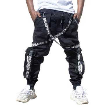 Imagem de Calça Jogger Com Suspensorio E Corrente Para Baladas E Festa - PLATAFO