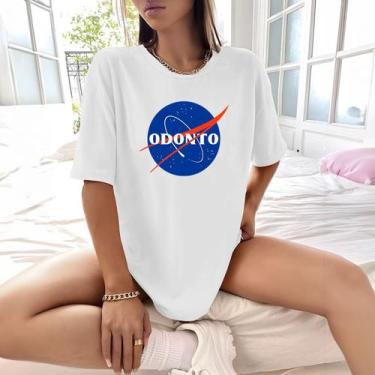 Imagem de Camisa Camiseta Feminina Estampada Nasa Odonto 100% Algodão Fio 30.1 P