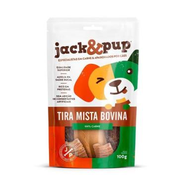 Imagem de Petisco Jack&Pup Tira Mista Bovina para Cães 100g