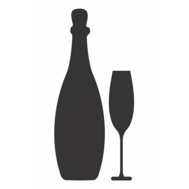 Imagem de Adesivo Garrafa e Taça 1 - Leo Publicidade, Preto