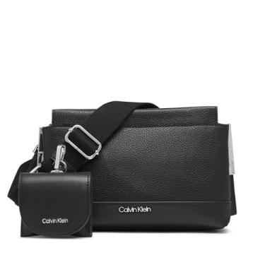 Imagem de Calvin Klein Bianca Bolsa transversal com compartimento triplo, Preto/prata, One Size