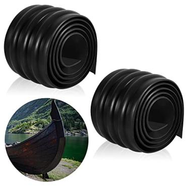 Imagem de 2 peças de proteção de quilha para evitar danos, acessórios de caiaque para barcos sem fibra barcos infláveis (preto, 59 x 10 polegadas)