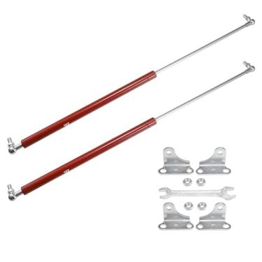 Imagem de X AUTOHAUX 2 peças 63.5 cm 36.3 kg/356N suportes de elevação vermelhos amortecedores mola a gás com chave universal para trailer, carro, caminhão, barco
