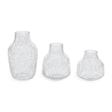 Imagem de Trio de vaso decorativos em vidro incolor mart