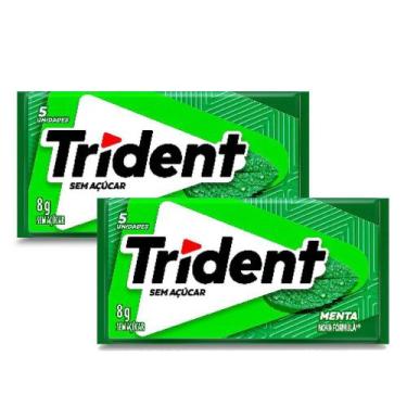 Imagem de Kit 2 Chiclete Trident Menta 8g