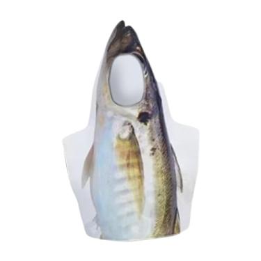 Imagem de Deevoka Fantasia de peixe de Halloween, roupa cosplay confortável para brincadeira de faz de conta, baile de máscaras