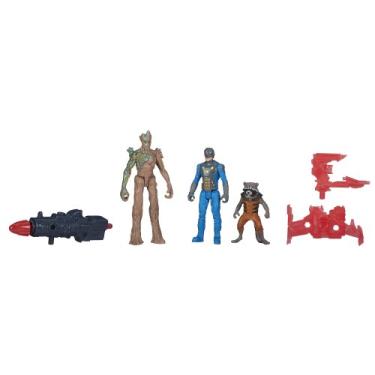 Imagem de Marvel Guardians of The Galaxy Groot, Rocket Raccoon and Nova Corps Officer Figure