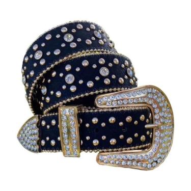 Imagem de Cinto Country Plus Size Feminino Com Strass Vaquejada 135cm, Preto, 13