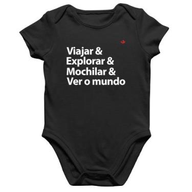 Imagem de Body Bebê Algodão Viajar & Explorar & Mochilar & Ver o mundo - Foca na