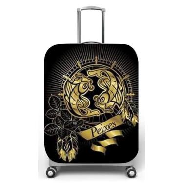 Imagem de Capa para mala de viagem M, medidas max C40x A59 x P27cm Peixe Preto e