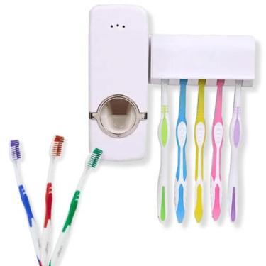 Imagem de Porta Escova + Dispenser Automático Pasta Dente + 3 escovas - Mormino