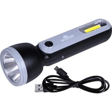 Imagem de Lanterna Led Recarregável 2 Leds 180Lm 2W 3,7V Worker