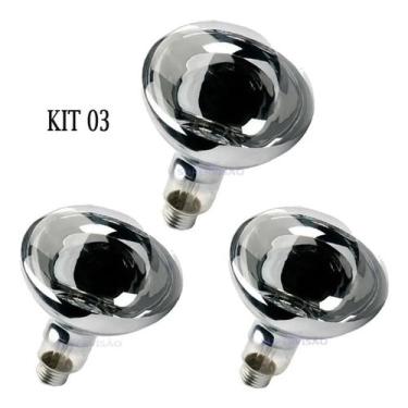 Imagem de 3 Lampada Secagem Infravermelha 250W 220V E27 Estufa Pintura - Bcm