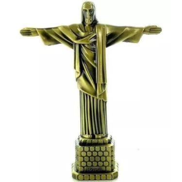Imagem de Miniatura Monumento Cristo Redentor Decoração 20 Cm De Metal - Lar Pre