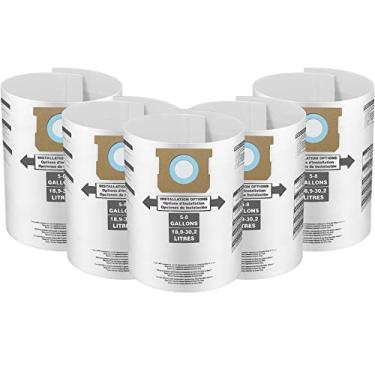 Imagem de Pacote com 5 para Shop Vac Sacos de 5 a 8 galões, para Tipo E - 90661 9066133; Tipo H 90671 9067133; VF2004, VHBS VDBS HEPA Sacos de filtro descartáveis para aspirador de pó, branco