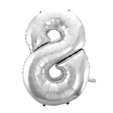 Imagem de Balão Metalizado Número Prata - 70cm - Extra Festas, 8
