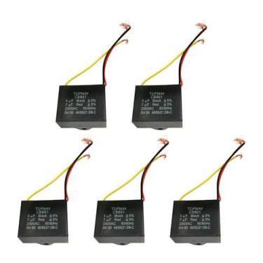 Imagem de 5x Capacitor Partida 3 Fios 3uf + 7uf - 250v - Quadrado - CHIPSCE
