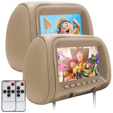 Imagem de Par Encosto Com Tela Lcd Bege Nissan Kicks 2016 2017 Dependente Espelh