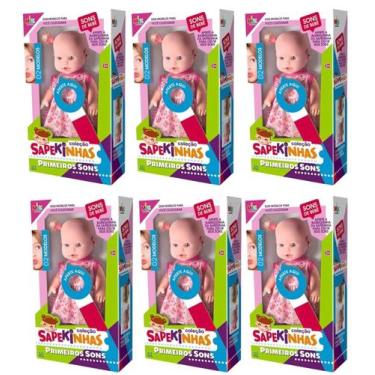 Imagem de Kit c/ 6 Boneca bebezao que fala e faz sons de bebe chora ri Colecao S