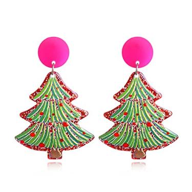 Imagem de Brincos de caminhão de árvore de natal de acrílico personalidade única feitos à mão leve criativo dos desenhos animados árvore de natal pingente brincos joias para mulheres crianças adolescentes presentes de festival, Metal, n/p