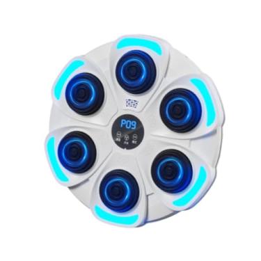 Imagem de YIJU Máquina de boxe de música eletrônica, alvo de parede, treinador de boxe, alvo de reação para crianças e adultos, saco de areia montado na parede para, Branco