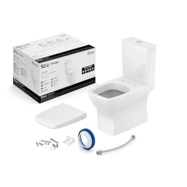 Imagem de Kit de Bacia com Caixa Assento Termofixo com Queda Amortecida e Complementos de Instalação Boss