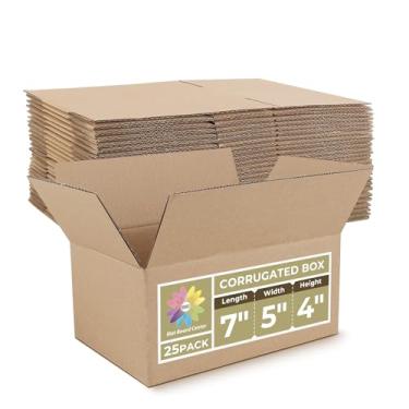 Imagem de MBC MAT BOARD CENTER Centro de Placa de Esteira, Caixas de Remessa de 7X5X4" para Embalagem de Mudança de Correspondência, Pacote com 25 Caixas de Papelão Ondulado para Pequenas Empresas, Kraft