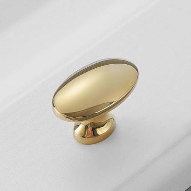 Imagem de Puxador de gaveta de bronze amarelo vintage francês, puxador de gaveta de cobre puro moderno simples dourado, armário de guarda-roupa, móveis, alça de furo único, ouro brilhante, CHINA