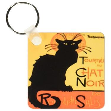 Imagem de 3dRose Cats Le Chat Noir - Chaveiros, 5,7 x 11,4 cm, conjunto de 2 (kc_24933_1)