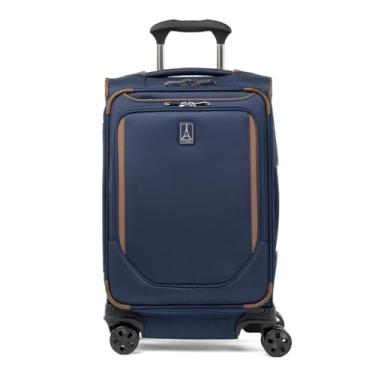 Imagem de Travelpro Crew Bagagem de mão clássica leve e expansível, mala giratória de 8 rodas, masculina e feminina, 53 cm, azul patriota, Patriota Blue, Carry-On, Crew Classic Softside Bagagem expansível com
