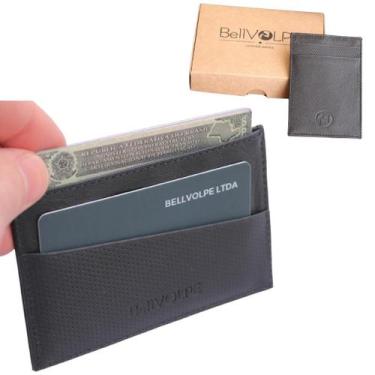 Imagem de Carteira Masculina Feminina Porta Cartões Slim Couro Legítimo Marca Be